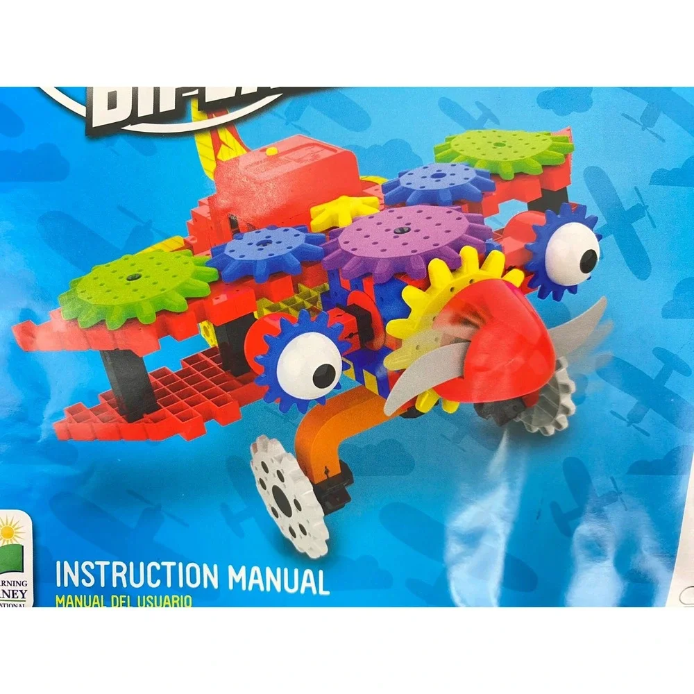 Techno Gears Construction Toy Bionic Biplane Airplane Building Toys, Many Parts!